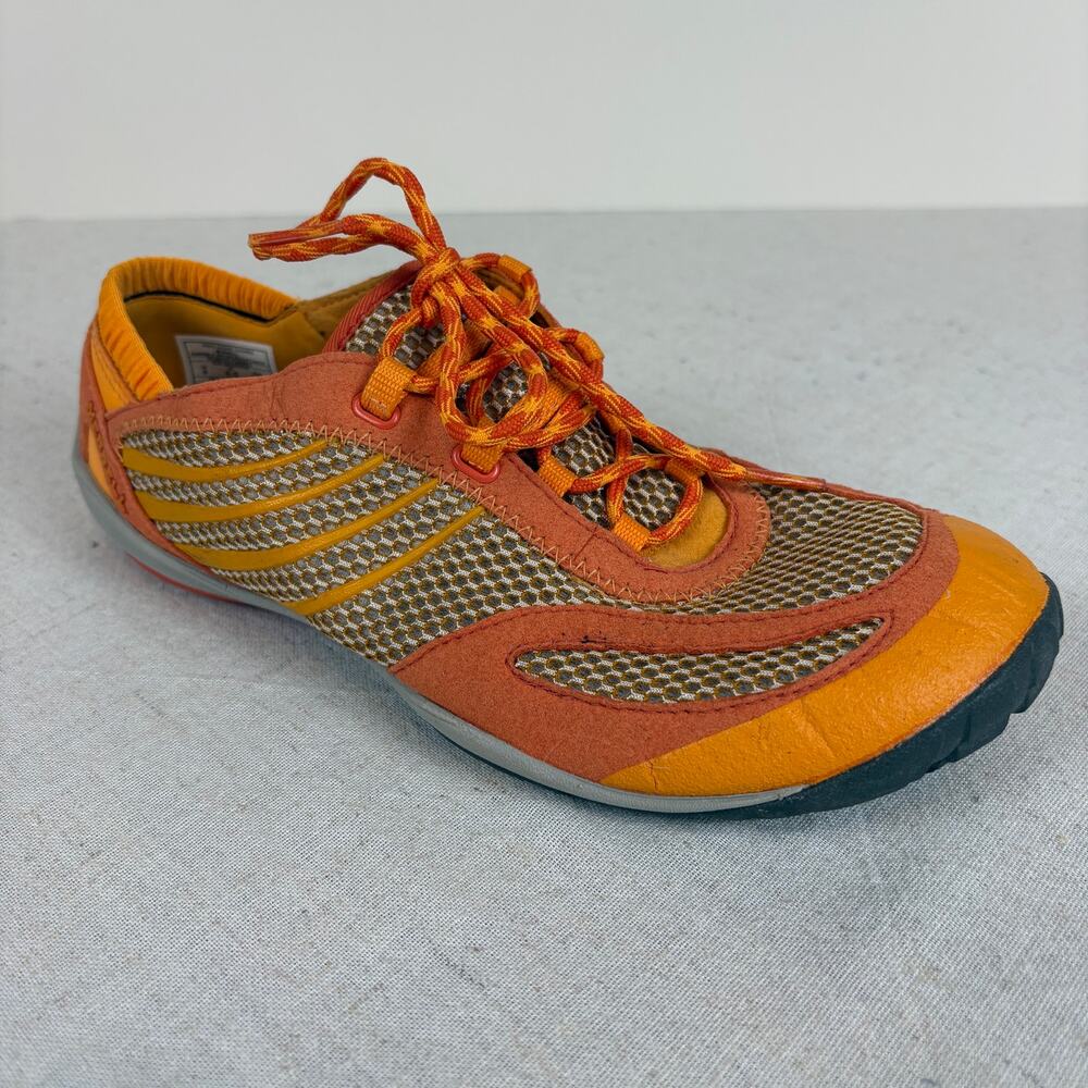 Merrell Women's Barefoot Run Pace Glove Lychee Water Resistant Orange Sneakers 8